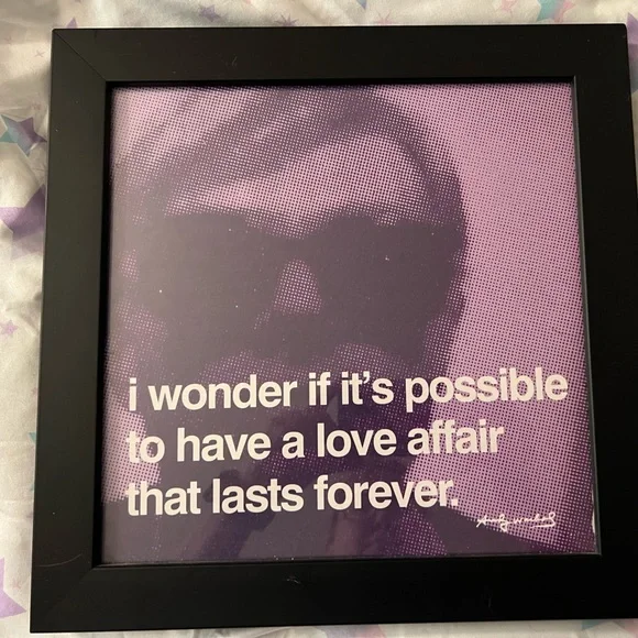 Andy Warhol Z. Gallerie I Wonder if a Love Affair can Last Forever black frame - Picture 1 of 5